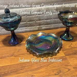 Indiana Glass Iridescent Carnival Glass Set